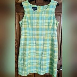 Vintage Herman Geist Seersucker Sheath Dress - Size 12P